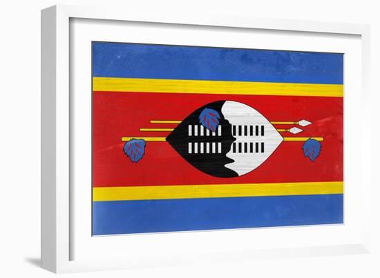 Swaziland Flag Design with Wood Patterning - Flags of the World Series-Philippe Hugonnard-Framed Art Print