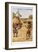 Swaziland Witch-Doctor Goes Round the Village "Smelling" for the Sorcerer-Norman H. Hardy-Framed Art Print