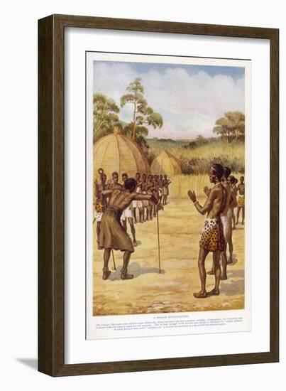 Swaziland Witch-Doctor Goes Round the Village "Smelling" for the Sorcerer-Norman H. Hardy-Framed Art Print