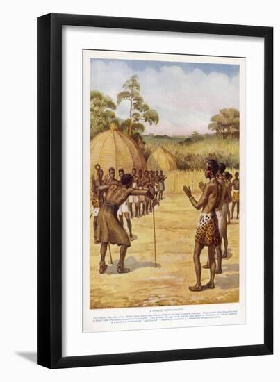 Swaziland Witch-Doctor Goes Round the Village "Smelling" for the Sorcerer-Norman H. Hardy-Framed Art Print
