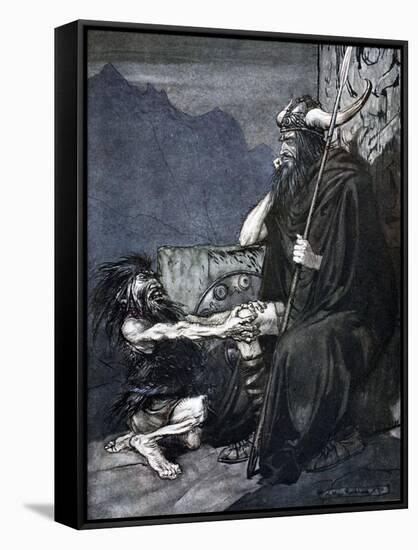 Swear to me, Hagen, my son!', 1924-Arthur Rackham-Framed Stretched Canvas