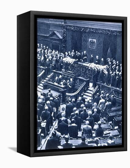 Swearing-in ceremony of President Field Marshal von Hindenburg, Berlin, 12th May, 1925-Unknown-Framed Stretched Canvas