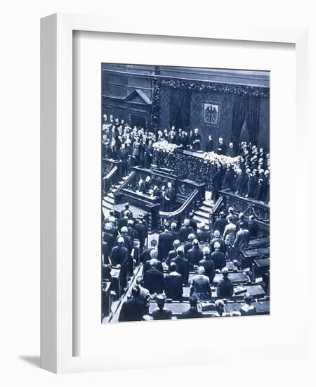 Swearing-in ceremony of President Field Marshal von Hindenburg, Berlin, 12th May, 1925-Unknown-Framed Photographic Print