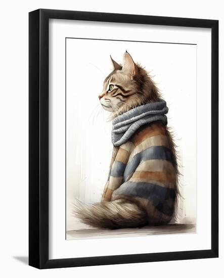 Sweater Maine Coon-Sasha-Framed Giclee Print