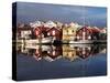 Sweden, Bohus, Peninsula Sotenas, Wooden Houses in the Harbor-K. Schlierbach-Stretched Canvas