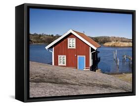 Sweden, Bohus, West Coast, Kattegat, Fishing Hut in Fjallbacke, Jetty-K. Schlierbach-Framed Stretched Canvas