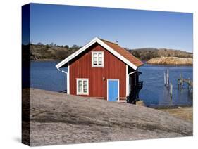 Sweden, Bohus, West Coast, Kattegat, Fishing Hut in Fjallbacke, Jetty-K. Schlierbach-Stretched Canvas