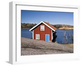 Sweden, Bohus, West Coast, Kattegat, Fishing Hut in Fjallbacke, Jetty-K. Schlierbach-Framed Photographic Print