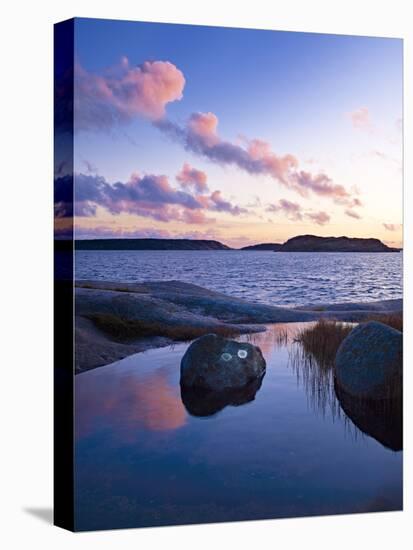 Sweden, Bohus, West Coast, Kattegat, Rocky Coast in Grebbestad, Sky, Cloud Reflection-K. Schlierbach-Stretched Canvas