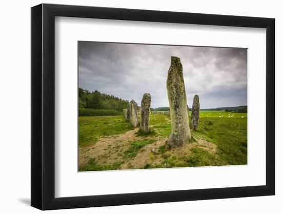 Sweden, Bohuslan, Blomsholm, stone ship circle, Iron-age burial ground, 400-600 AD-Walter Bibikow-Framed Photographic Print