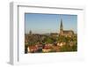 Sweden, Bohuslan, Lysekil, high angle view of the Lysekil church, sunset-Walter Bibikow-Framed Photographic Print