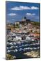 Sweden, Bohuslan, Marstrand, island town view with the 17th century Carlsten fortress-Walter Bibikow-Mounted Photographic Print