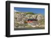 Sweden, Bohuslan, Marstrand, red coastal fishing shack-Walter Bibikow-Framed Photographic Print