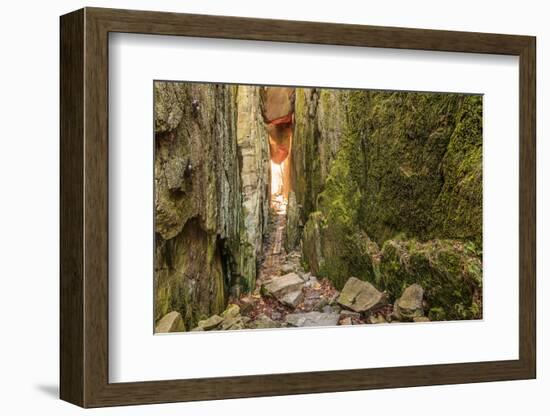 Sweden, Bohuslan Province. Path through wedged rocks near Uddevalla.-Emily Wilson-Framed Photographic Print