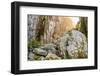 Sweden, Bohuslan Province. Path through wedged rocks near Uddevalla.-Emily Wilson-Framed Photographic Print