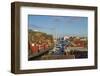 Sweden, Bohuslan, Smogen, Smogenbryggan, antique boat houses and fishing shacks-Walter Bibikow-Framed Photographic Print