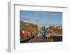 Sweden, Bohuslan, Smogen, Smogenbryggan, antique boat houses and fishing shacks-Walter Bibikow-Framed Photographic Print