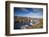 Sweden, Bohuslan, Smogen, Smogenbryggan, antique boat houses and fishing shacks-Walter Bibikow-Framed Photographic Print