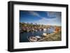 Sweden, Bohuslan, Smogen, Smogenbryggan, antique boat houses and fishing shacks-Walter Bibikow-Framed Photographic Print