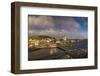 Sweden, Bohuslan, Tjorn Island, Skarhamn, town skyline with Skarhamn church, sunset-Walter Bibikow-Framed Photographic Print