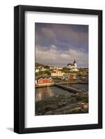 Sweden, Bohuslan, Tjorn Island, Skarhamn, town skyline with Skarhamn church, sunset-Walter Bibikow-Framed Photographic Print