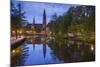Sweden, Central Sweden, Uppsala, Domkyrka Cathedral, reflection, dusk-Walter Bibikow-Mounted Photographic Print