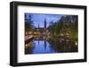 Sweden, Central Sweden, Uppsala, Domkyrka Cathedral, reflection, dusk-Walter Bibikow-Framed Photographic Print