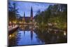 Sweden, Central Sweden, Uppsala, Domkyrka Cathedral, reflection, dusk-Walter Bibikow-Mounted Photographic Print