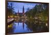 Sweden, Central Sweden, Uppsala, Domkyrka Cathedral, reflection, dusk-Walter Bibikow-Framed Photographic Print