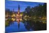 Sweden, Central Sweden, Uppsala, Domkyrka Cathedral, reflection, dusk-Walter Bibikow-Mounted Photographic Print