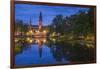 Sweden, Central Sweden, Uppsala, Domkyrka Cathedral, reflection, dusk-Walter Bibikow-Framed Photographic Print