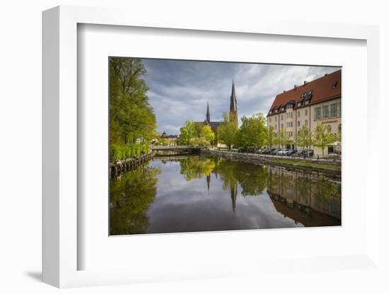 Sweden, Central Sweden, Uppsala, Domkyrka Cathedral, reflection-Walter Bibikow-Framed Photographic Print