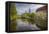 Sweden, Central Sweden, Uppsala, Domkyrka Cathedral, reflection-Walter Bibikow-Framed Stretched Canvas