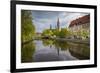 Sweden, Central Sweden, Uppsala, Domkyrka Cathedral, reflection-Walter Bibikow-Framed Photographic Print