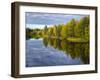 Sweden, Dalarna, Autumn on the Shores of Orsa Lake, Birch, Water Reflection-K. Schlierbach-Framed Photographic Print