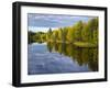 Sweden, Dalarna, Autumn on the Shores of Orsa Lake, Birch, Water Reflection-K. Schlierbach-Framed Photographic Print