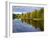 Sweden, Dalarna, Autumn on the Shores of Orsa Lake, Birch, Water Reflection-K. Schlierbach-Framed Photographic Print