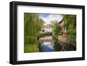 Sweden, Eksjo, village wooden building detail-Walter Bibikow-Framed Photographic Print