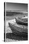 Sweden, Faro Island, Kursviken, coastal farmers fishing boats-Walter Bibikow-Stretched Canvas