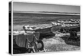 Sweden, Faro Island, Kursviken, coastal farmers fishing boats-Walter Bibikow-Stretched Canvas