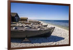 Sweden, Faro Island, Kursviken, coastal farmers fishing boats-Walter Bibikow-Framed Photographic Print