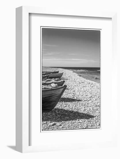 Sweden, Faro Island, Kursviken, coastal farmers fishing boats-Walter Bibikow-Framed Photographic Print