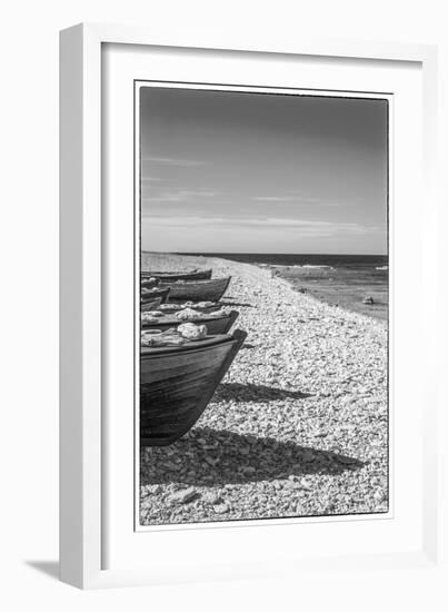 Sweden, Faro Island, Kursviken, coastal farmers fishing boats-Walter Bibikow-Framed Photographic Print
