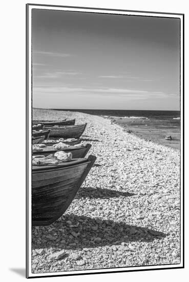 Sweden, Faro Island, Kursviken, coastal farmers fishing boats-Walter Bibikow-Mounted Photographic Print