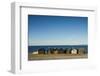 Sweden, Faro Island, Kursviken, coastal farmers fishing shacks, sunset-Walter Bibikow-Framed Photographic Print