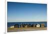 Sweden, Faro Island, Kursviken, coastal farmers fishing shacks, sunset-Walter Bibikow-Framed Photographic Print