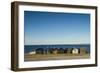 Sweden, Faro Island, Kursviken, coastal farmers fishing shacks, sunset-Walter Bibikow-Framed Photographic Print