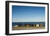 Sweden, Faro Island, Kursviken, coastal farmers fishing shacks, sunset-Walter Bibikow-Framed Photographic Print