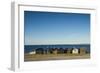 Sweden, Faro Island, Kursviken, coastal farmers fishing shacks, sunset-Walter Bibikow-Framed Photographic Print