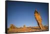 Sweden, Faro Island, Langhammars Area, Langhammar coastal limestone rauk rock, sunset-Walter Bibikow-Framed Stretched Canvas